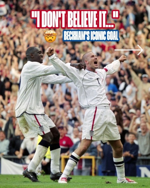 Classic moments! Today in 2001, Beckham tied Greece with free kicks, and England entered the World Cup
